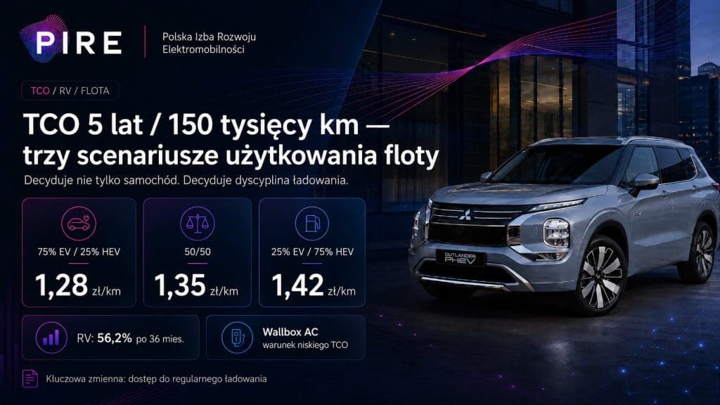TCO dla Mitsubishi Outlander PHEV, test PIRE
